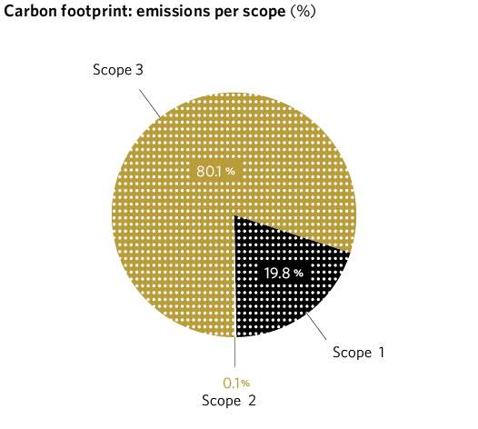 Carbon footprint: emissions per scope